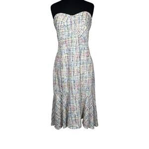 Sam Edelman Multicolor Tweed Strapless Mini Dress